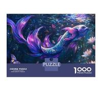 Blue Tailed Fish Puzzles Imposible,desafío for Adults Butterfly Love Flower Entretenimiento Creativo 1000 Piezas Obra De Arte De Juego De para Adultos, Regalos A Partir De 14 Años 38x26cm/1000pcs