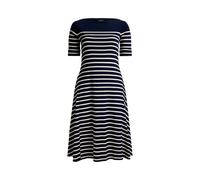 Blue Tallas Grandes - Vestido de algodón acanalado con rayas 52-54