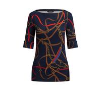 Blue Tallas Pequeña - Camiseta de algodón con cuello barco S