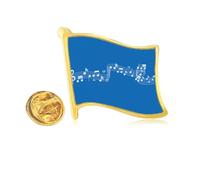 Blue Terweavg Music 5-le Staff - Pin de solapa de metal dorado