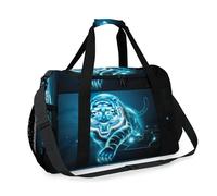 Blue Tiger - Bolsa de viaje para niñas, niños, mujeres y hombres, con estampado de tigre, bolsa de fin de semana, bolsa de hombro para viajes, deportes, gimnasio