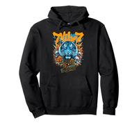 Blue Tiger Music Urban Art Skulls and Roses Wild Design Sudadera con Capucha