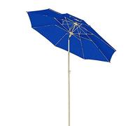 Blue Tilt Patio Umbrella Double Layer Sunshade with Vent and Crank Sturdy 8 Ribs Umbrellas for Outdoor Deck Garden Mar