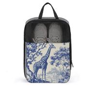 Blue Toile - Bolsa de zapatos de jirafa para viajes, uso diario, bolsa de almacenamiento antipolvo para zapatos de golf