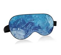 Blue Tones Brushstrokes Pintura al óleo Transpirable Máscara de ojos para dormir, Sensación fresca Cubierta para dormir para el descanso de verano, Venda elástica contorneada para viajes de mujeres y