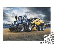 Blue Tractor Puzzles 1000 Piezas Reciclado Material Harvest Puzzles for Elderly Aliviar Demencia Senil Divertido Familia Juego Actividad Home 38x26cm/1000pcs
