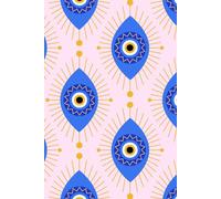 Blue Turkish eye and gold, Soft pink notebook: Dotted pages
