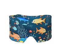 Blue Underwater World of Fish - Antifaz ajustable y orejeras unisex, 68 x 10,9 cm, para interiores y exteriores, yoga, viajes, etc