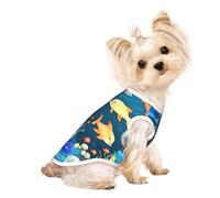 Blue underwater world of fish Pet - Camiseta transpirable sin mangas M para perros y gatos pequeños, suave, cómoda, elegante