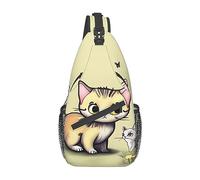 Blue Underwater World of Fishpatterned Unisex Duffel Bag Bag Crossbody Bag for Traveling, Senderismo, Escalada, Running Cycling, Gato y mariposa, Talla única
