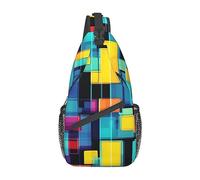 Blue Underwater World of Fishpatterned Unisex Duffel Bag Bag Crossbody Bag for Traveling, Senderismo, Escalada, Running Cycling, Diagrama de geometría cuadrada, Talla única