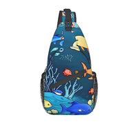 Blue Underwater World of Fishpatterned Unisex Duffel Bag Bag Crossbody Bag for Traveling, Senderismo, Escalada, Running Cycling, Mundo submarino azul de peces, Talla única