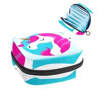 Blue Unicorn Period Pouch portátil, bolsa de almacenamiento de tampones para servilletas sanitarias, Varios colores, 4.7x6.6x6.6 in/12x17x17 cm