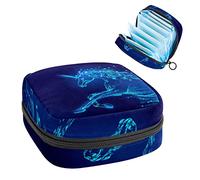 Blue Unicorn Space Galaxy Period Bolsa portátil, bolsa de almacenamiento de tampón para servilletas sanitarias, Varios colores, 4.7x6.6x6.6 in/12x17x17 cm