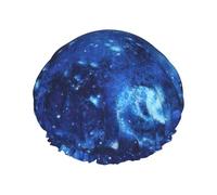 Blue Universe Space Galaxy - Gorro de ducha para mujer, ligero, reutilizable, suave, impermeable, a prueba de fugas.