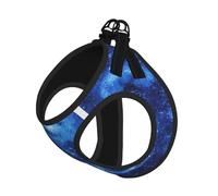 Blue Universe Space Galaxy - Juego de correa de arnés para gatos y perros, reflectante, ajustable, chaleco de malla suave transpirable con correa a prueba de escapes, para mascotas pequeñas y