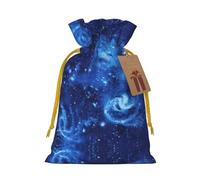 Blue Universe Space Galaxy Print - Bolsa reutilizable con cordón, perfecta para cumpleaños, aniversarios y fiestas