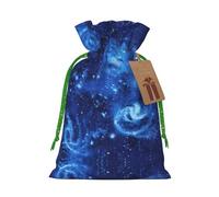 Blue Universe Space Galaxy Print - Bolsa reutilizable con cordón, perfecta para cumpleaños, aniversarios y fiestas