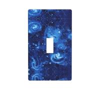 Blue Universe Space Galaxy Print - Placa de pared decorativa de 1 banda, tamaño estándar de policarbonato irrompible para interruptor y cubierta de toma de corriente