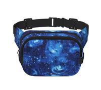 Blue Universe Space Galaxy Print - Riñonera elegante y práctica, ajustable, perfecta para viajes y actividades al aire libre, Black, Talla única