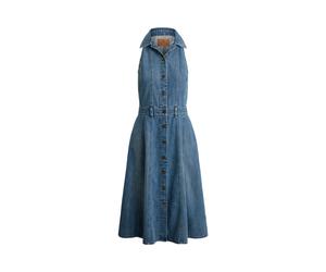 Blue Vestido camisero de denim sin mangas 48