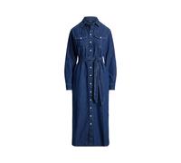 Blue Vestido camisero midi de denim 36
