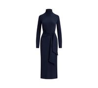 Blue Vestido de algodón con cuello vuelto M