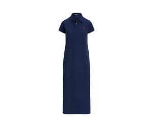 Blue Vestido tipo polo de piqué de algodón XS
