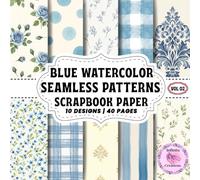 Blue watercolor Seamless-Patterns Scrapbook Paper Vol 02: Double-Sided Sheets for Crafting & Scrapbooking Decorative Crafts, Origami & Wrapping Papers.