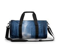 Blue Waterfall in The Forest - Bolsa de viaje para gimnasio y gimnasio para mujeres y hombres, bolsa de deporte con correa para el hombro