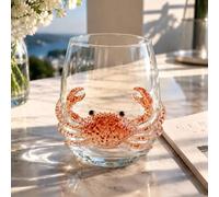 Blue Wave Ocean Mug, Handcrafted Borosilicate Octopus Mug, Artistic Octopus Wine Glass, Decorative Octopus Glassware for Coffee Tea Cocktails Coastal Home (D)