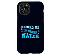 Blue Wavy Recuérdame Beber Agua Carcasa para iPhone 11 Pro