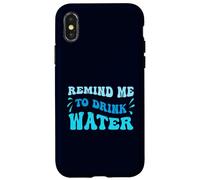 Blue Wavy Recuérdame Beber Agua Carcasa para iPhone X/XS