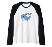 Blue Whale Juega fútbol Americano Camiseta Manga Raglan