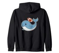 Blue Whale Juega fútbol Americano Sudadera con Capucha