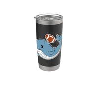 Blue Whale juega fútbol americano Vaso térmico de acero inoxidable de doble pared