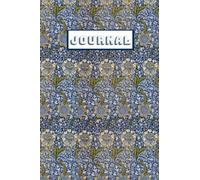 Blue & White Floral Textile Journal- Kennet. William Morris, Morris & Co: "6" x "9" 120 Page - Lined Paperback Notebook