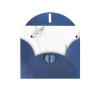 Blue WHJSHOP - Tarjeta de felicitación con diseño de lobo feroz con trazos simples, papel nacarado de alta gama, doble cara, efecto perlado, hebilla de amor, sobre de papel perlado
