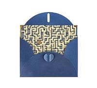 Blue WHJSHOP - Tarjeta de felicitación con diseño de mapa del tesoro del laberinto - Papel nacarado de alta gama, doble cara, efecto perlado, hebilla de amor, sobre de papel perlado
