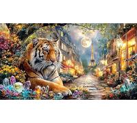 Blue-Winged-White-Tiger-in-Magical-Garden 1000 Piezas Puzzle Reciclado para Adultos Juego Educativo relajación Desafiante Idea de Regalo 70x50/1000pcs