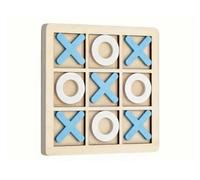 Blue Wooden Noughts & Crosses, Tic Tac Toe, juego familiar de 3 en fila