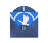 Blue YYHWHJDE Flying White Goose Prints - Tarjeta de felicitación de 15,2 x 10,2 cm, diseño moderno y único para varias ocasiones