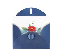 Blue YYHWHJDE Little Red Flower in Ice - Tarjeta de felicitación de 6 x 4 pulgadas, diseño moderno y único para varias ocasiones