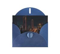 Blue YYHWHJDE Night View of the City - Tarjeta de felicitación de 15,2 x 10,2 cm, diseño moderno y único para varias ocasiones