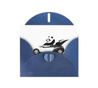 Blue YYHWHJDE Panda on the twisting car Prints Tarjeta de felicitación de 6 x 4 pulgadas, diseño moderno y único para varias ocasiones