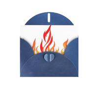 Blue YYHWHJDE - Tarjeta de felicitación con estampado de llama roja ardiente, 15,2 x 10,2 cm, diseño moderno y único para varias ocasiones