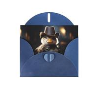 Blue YYHWHJDE - Tarjeta de felicitación con estampado de patito vaquero de 15,2 x 10,2 cm, diseño moderno y único para varias ocasiones