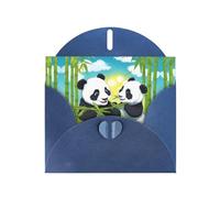 Blue YYHWHJDE Two Happy Pandas - Tarjeta de felicitación de 6 x 4 pulgadas, diseño moderno y único para varias ocasiones