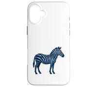 Blue Zebra Animal Africa Safari Trendy Art Carcasa para iPhone 16 Plus