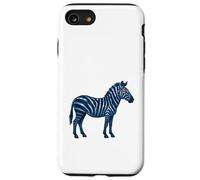 Blue Zebra Animal Africa Safari Trendy Art Carcasa para iPhone SE (2020) / 7/8